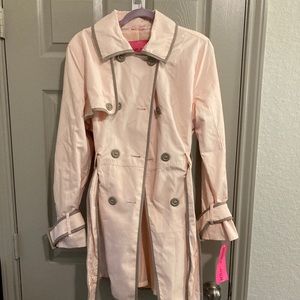 NWT BETSEY JOHNSON BLUSH PINK TRENCH COAT SZ XL